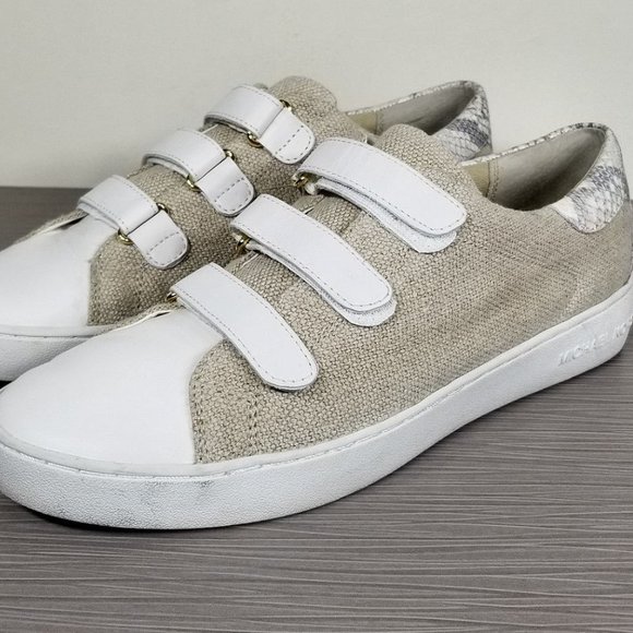 Michael Kors Craig Hook & Loop Strap Sneakers, Natural, Womens Size 9.5 M / 40.5 - Picture 1 of 10